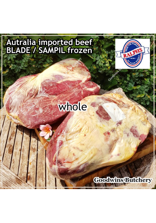 Beef BLADE Australia frozen daging sapi sampil rendang/dendeng whole cuts brand RALPHS 7-9 kg/pc (price/kg)